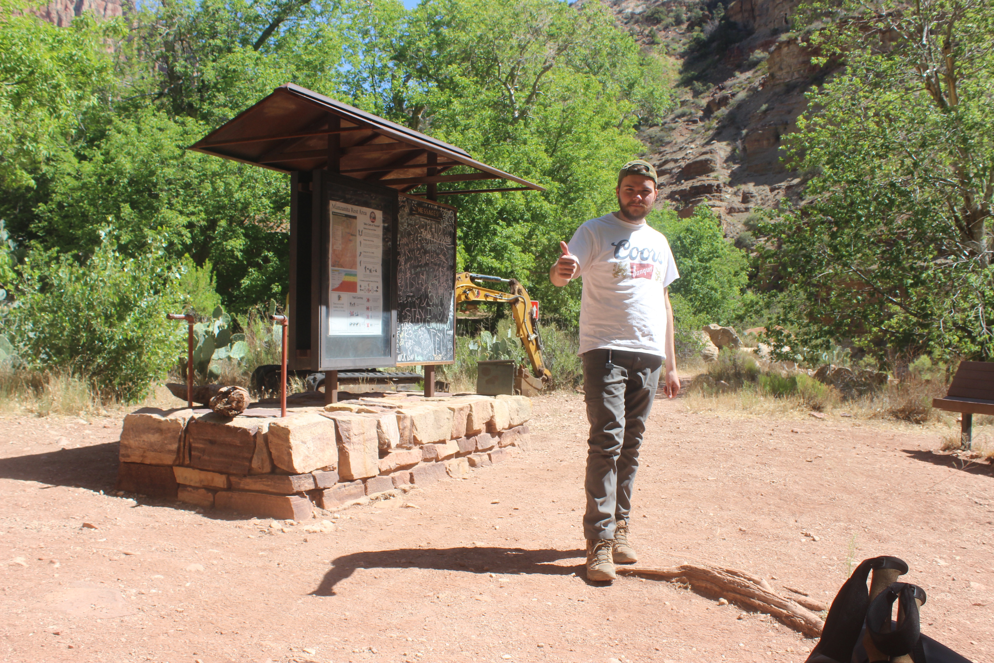Ethan at the rest area.